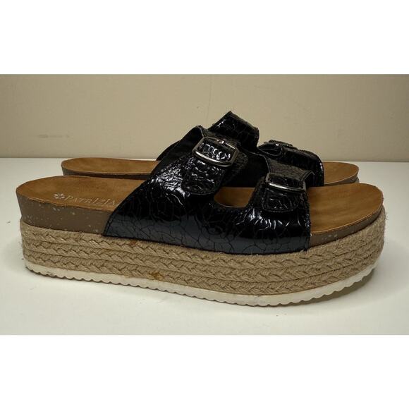 Patrizia by Spring Step Norah Espadrille Womens 41 Black Platform Slide US 10 - Picture 3 of 11